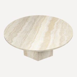 Table basse en travertin ronde