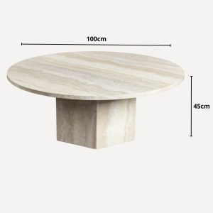 Table basse en travertin ronde