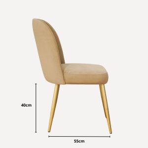 chaise en velours beige