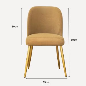 chaise en velours beige
