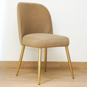 chaise en velours beige
