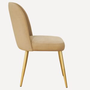 chaise en velours beige
