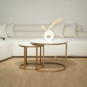 table gigogne marbre blanc