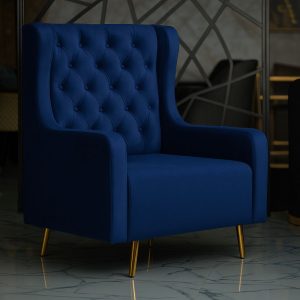 fauteuil royal tissu velours / cuir