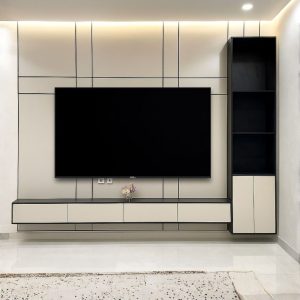 Habillage mural bois tv