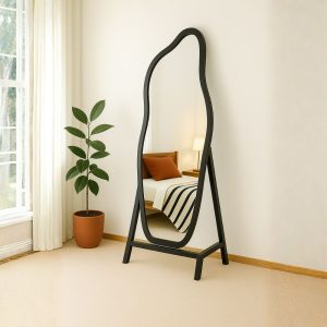 Miroir sur pied en bois
