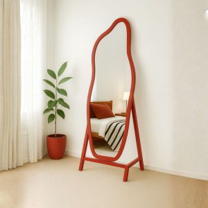 Miroir sur pied en bois