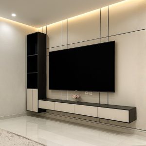Habillage mural bois tv
