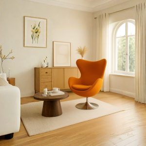 Fauteuil rotative en bouclette