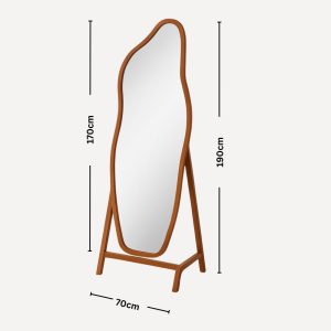 Miroir sur pied en bois
