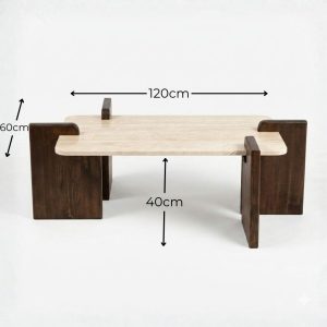 table travertin noyer