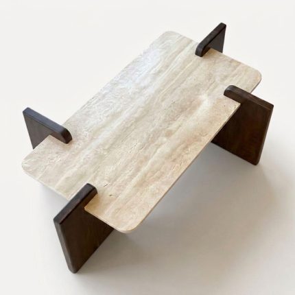 table travertin noyer
