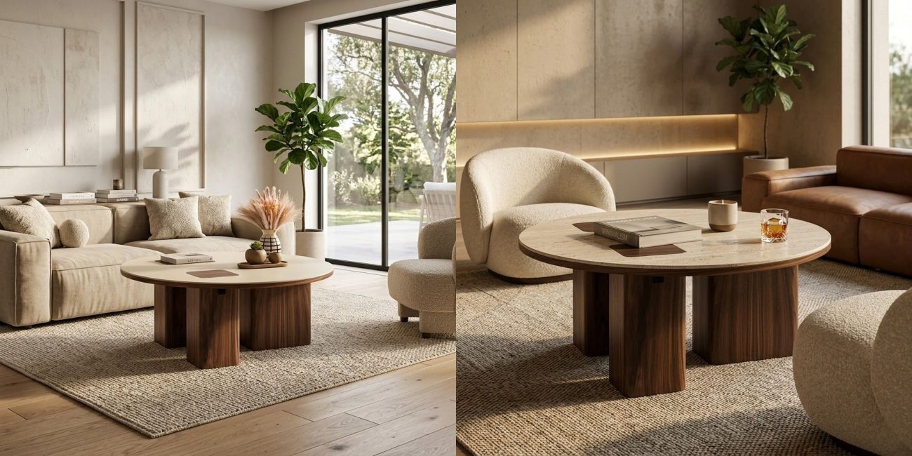 table basse ronde en bois