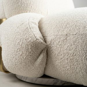 Fauteuil tissu bouclé
