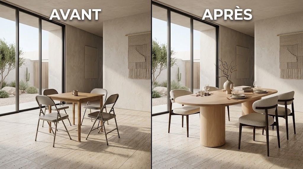 table à manger en chêne