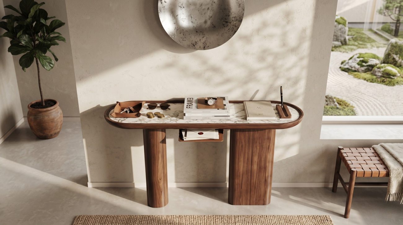 console en bois massif