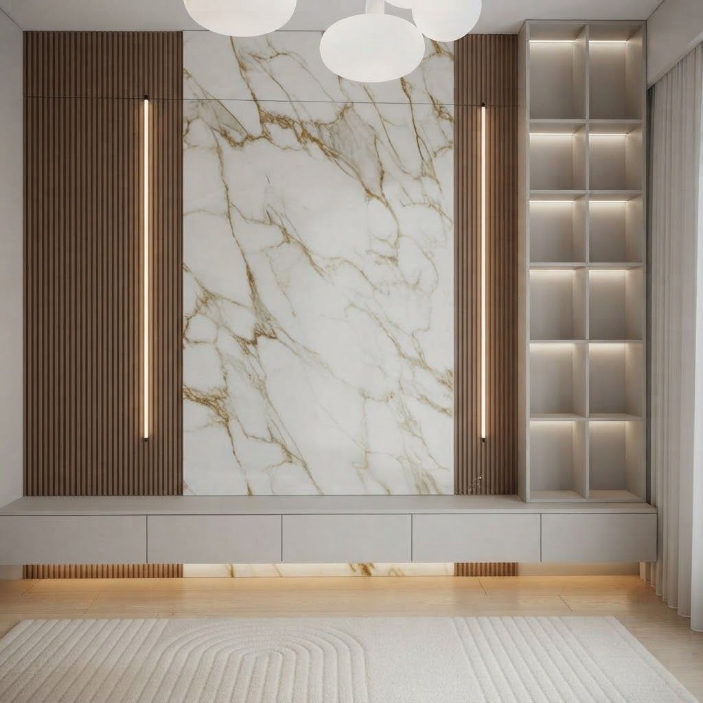 habillage mural effet marbre et bardage bois LED habillage mural effet marbre et bardage bois LED