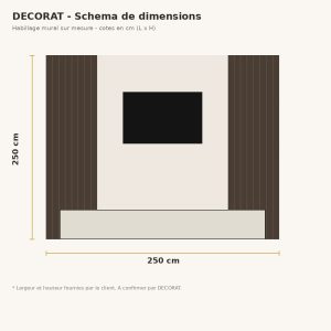 habillage mural effet marbre - dimensions 250x250 cm