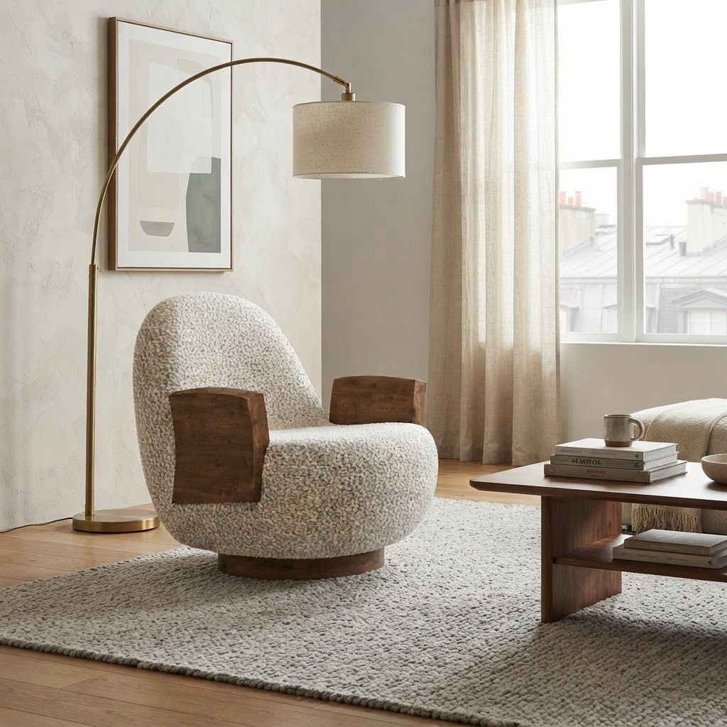 Fauteuil en tissu Fernie en journée