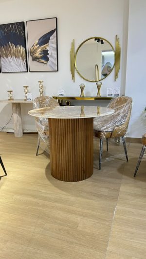 AURA, table à manger ronde céramique