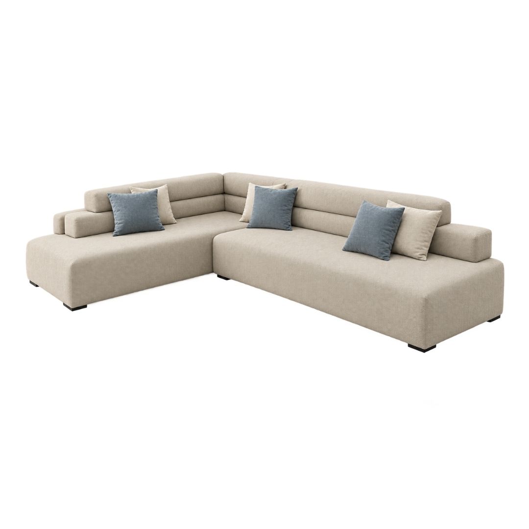 Salon dangle beige - couverture DUNA, salon d angle modulable beige – Image 1