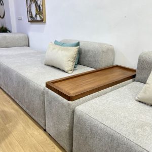 NORDIK, salon d angle gris, plateau bois – Image 6